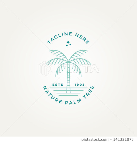 minimalist nature palm tree summer and vacation line art icon logo vector illustration design minimalist nature palm tree summer and vacation line art icon logo vector illustration design 141321873