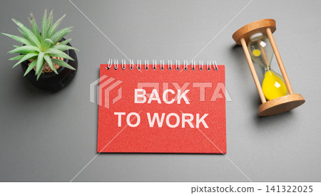 Back to work concept. Returning from vacation, productivity, motivation, career growth, organization, renewed focus, fresh beginnings, professional goals, and a positive mindset. Back to work concept. Returning from vacation, productivity, motivation, career growth, organization, renewed focus, fresh beginnings, professional goals, and a positive mindset. 141322025
