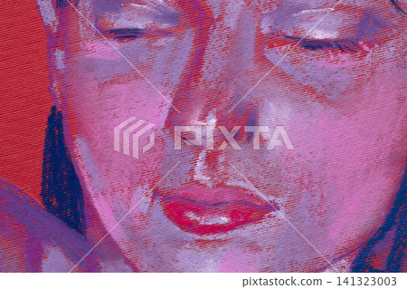 Portrait of a young woman, pencil drawing Portrait of a young woman, pencil drawing 141323003
