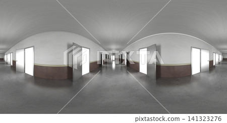empty room, spherical panorama of the interior, 3D illustration 141323276