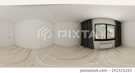 empty room, spherical panorama of the interior, 3D illustration empty room, spherical panorama of the interior, 3D illustration 141323283