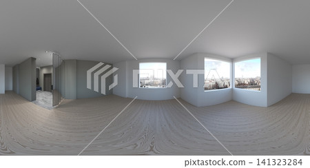 empty room, spherical panorama of the interior, 3D illustration empty room, spherical panorama of the interior, 3D illustration 141323284