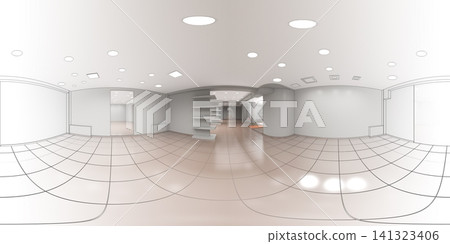 interior visualization, spherical panorama, 3D illustration interior visualization, spherical panorama, 3D illustration 141323406