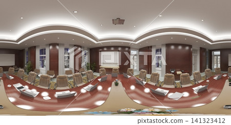 interior visualization, spherical panorama, 3D illustration interior visualization, spherical panorama, 3D illustration 141323412