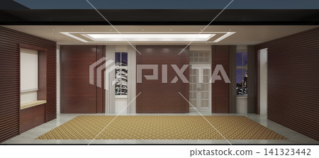 empty room, interior visualization, 3D illustration empty room, interior visualization, 3D illustration 141323442