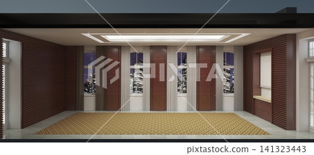empty room, interior visualization, 3D illustration empty room, interior visualization, 3D illustration 141323443