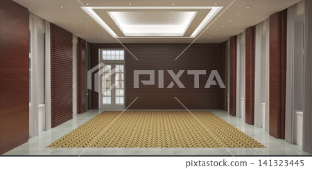 empty room, interior visualization, 3D illustration empty room, interior visualization, 3D illustration 141323445