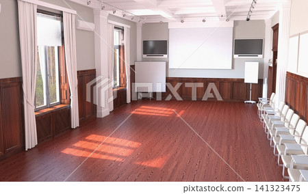 empty room, interior visualization, 3D illustration empty room, interior visualization, 3D illustration 141323475