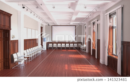 empty room, interior visualization, 3D illustration empty room, interior visualization, 3D illustration 141323481