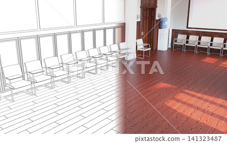 empty room, interior visualization, 3D illustration empty room, interior visualization, 3D illustration 141323487