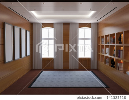 empty room, interior visualization, 3D illustration empty room, interior visualization, 3D illustration 141323518
