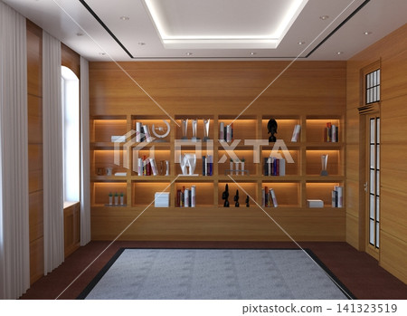 empty room, interior visualization, 3D illustration empty room, interior visualization, 3D illustration 141323519
