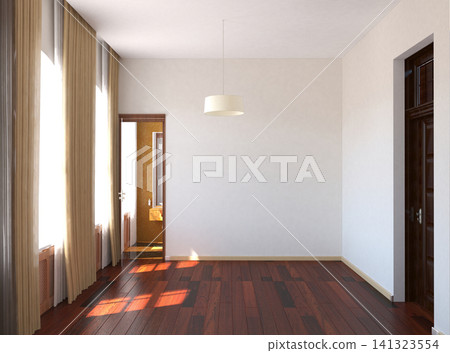 empty room, interior visualization, 3D illustration 141323554