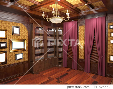 empty room, interior visualization, 3D illustration empty room, interior visualization, 3D illustration 141323569