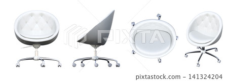 chair isolate on a transparent background, interior furniture, 3D illustration, cg render 141324204