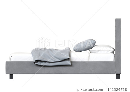 double bed isolated on a transparent background, furniture for the bedroom interior, 3D illustration, cg render double bed isolated on a transparent background, furniture for the bedroom interior, 3D illustration, cg render 141324738