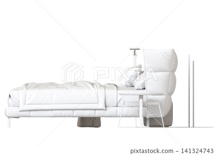 double bed isolated on a transparent background, furniture for the bedroom interior, 3D illustration, cg render double bed isolated on a transparent background, furniture for the bedroom interior, 3D illustration, cg render 141324743