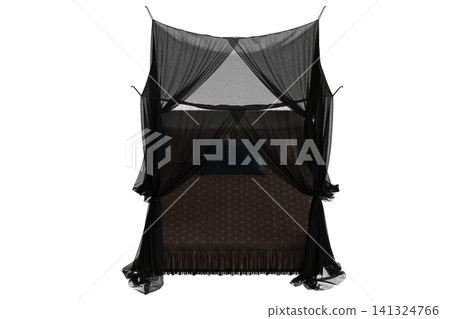 double bed isolated on a transparent background, furniture for the bedroom interior, 3D illustration, cg render double bed isolated on a transparent background, furniture for the bedroom interior, 3D illustration, cg render 141324766