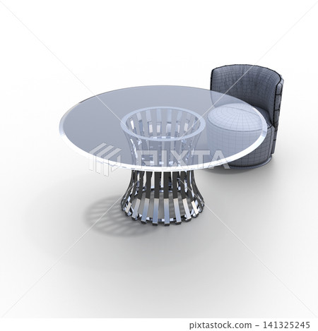 diner table isolated on transparent background, 3D illustration, cg render diner table isolated on transparent background, 3D illustration, cg render 141325245