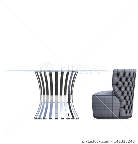 diner table isolated on transparent background, 3D illustration, cg render diner table isolated on transparent background, 3D illustration, cg render 141325246