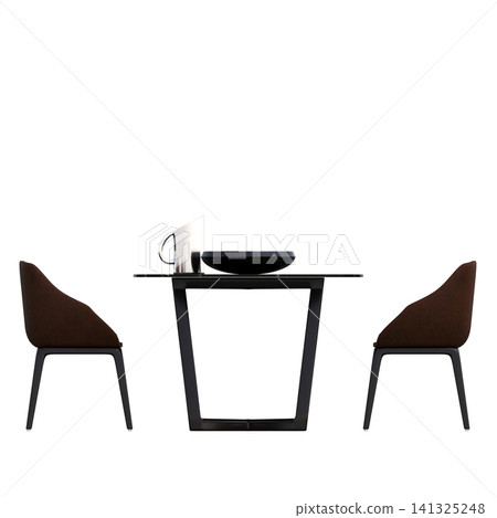 diner table isolated on transparent background, 3D illustration, cg render 141325248