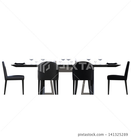 diner table isolated on transparent background, 3D illustration, cg render diner table isolated on transparent background, 3D illustration, cg render 141325289