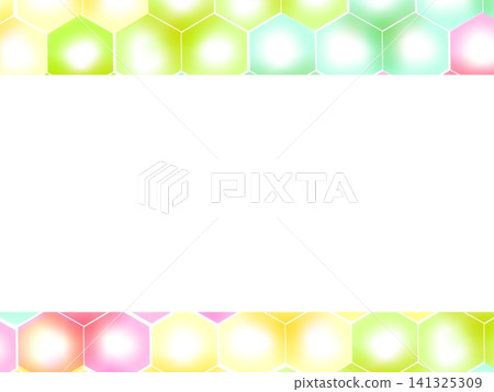 Glowing honeycomb top and bottom frame background, colorful copy space (darker shades) Glowing honeycomb top and bottom frame background, colorful copy space (darker shades) 141325309