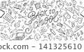 Back to School Doodle Pattern, Hand Drawn Education Vector Back to School Doodle Pattern, Hand Drawn Education Vector 141325610