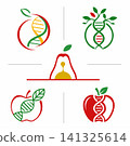 Personalized Nutrition and Wellness Logo Set, Nutrigenomics Concept Personalized Nutrition and Wellness Logo Set, Nutrigenomics Concept 141325614