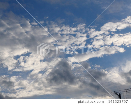 Blue sky and white clouds – meteorologically speaking, altocumulus clouds, commonly known as sheep clouds – are a sign that the weather is about to deteriorate. Blue sky and white clouds – meteorologically speaking, altocumulus clouds, commonly known as sheep clouds – are a sign that the weather is about to deteriorate. 141325797