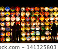 Colorful lanterns at the Taiwan Festival in Morioka City, Iwate Prefecture, featuring children's drawings on them. 141325803