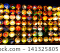 Colorful lanterns at the Taiwan Festival in Morioka City, Iwate Prefecture, featuring children's drawings on them. 141325805