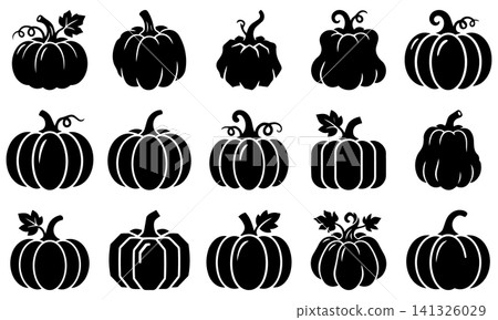 Minimalist pumpkins logo vector silhouette 141326029