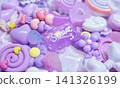 Lots of purple decorative parts, candy, cute background photos, wallpaper, messages, decorations. 141326199