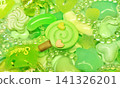 Lots of light green decorative parts, lollipops, cute background photos, wallpaper, messages, decorations. 141326201