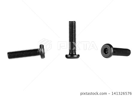 hex socket head screw in black color on isolated white background 141326576
