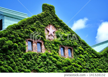 Sapporo Factory Brick Building covered in ivy Sapporo Factory Brick Building covered in ivy 141328132