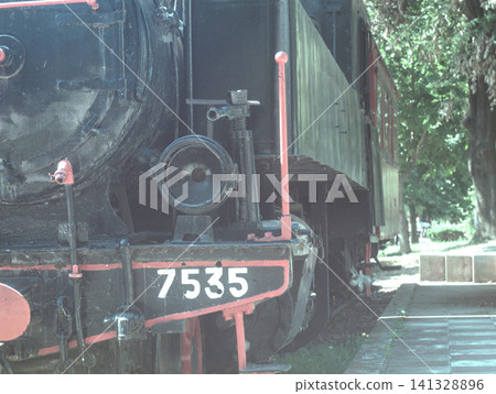 old steam locomotive train at the station old steam locomotive train at the station 141328896