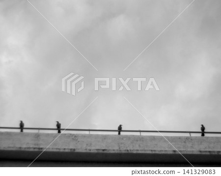 concrete bridge in storm 141329083