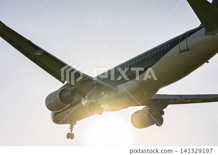 黃昏時分的仙台機場,一架飛機正在降落,從宮城縣名取市拍攝的第 27 張照片中可以看到。 黃昏時分的仙台機場,一架飛機正在降落,從宮城縣名取市拍攝的第 27 張照片中可以看到。 141329197