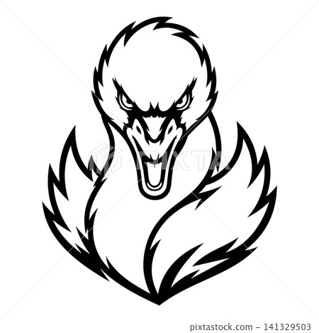 swan mascot logo design vector 141329503