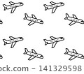 Cute airplane seamless pattern, black 141329598