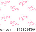 Cute airplane seamless pattern, pink 141329599
