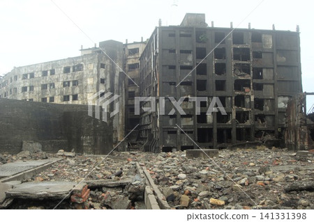 Scenery of Gunkanjima (Hashima Island): Former coal mine housing site Scenery of Gunkanjima (Hashima Island): Former coal mine housing site 141331398