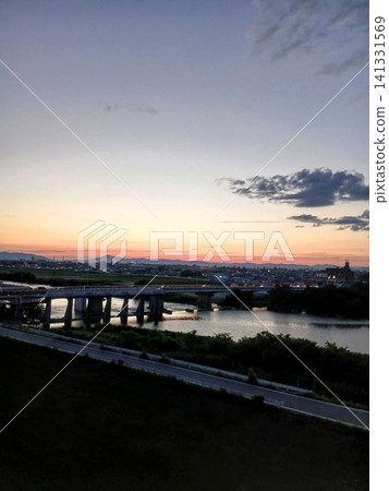 River dyed in the sunset River dyed in the sunset 141331569