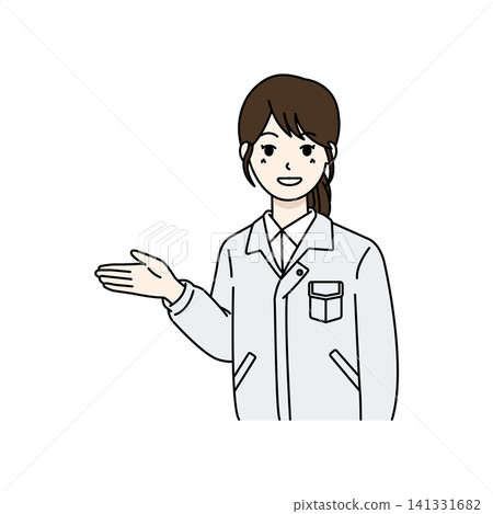 Female workers in white work uniforms (information) Female workers in white work uniforms (information) 141331682