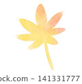 Yellow maple leaves, watercolor style 141331777