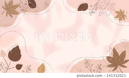 簡約的秋季植物背景:時尚的韓國秋葉邊框素材。 簡約的秋季植物背景:時尚的韓國秋葉邊框素材。 141332021