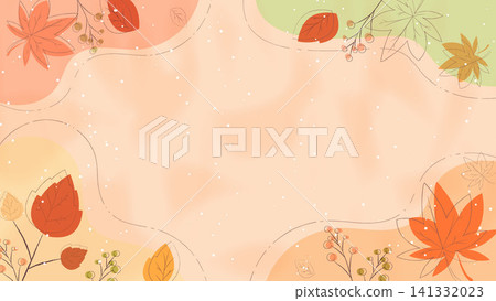 簡約的秋季植物背景:時尚的韓國秋葉邊框素材。 簡約的秋季植物背景:時尚的韓國秋葉邊框素材。 141332023