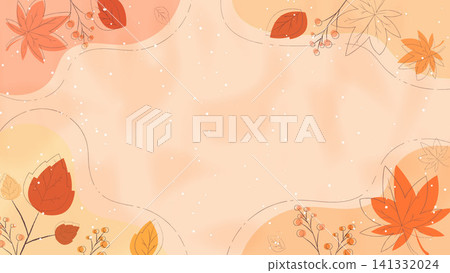 簡約的秋季植物背景:時尚的韓國秋葉邊框素材。 簡約的秋季植物背景:時尚的韓國秋葉邊框素材。 141332024